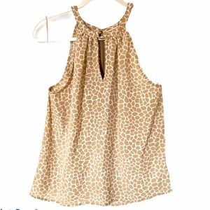Michael Kors Giraffe Animal Print Halter Top Small
